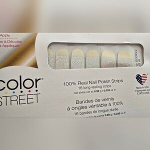 Color Street Glittering Silver Nail Strips